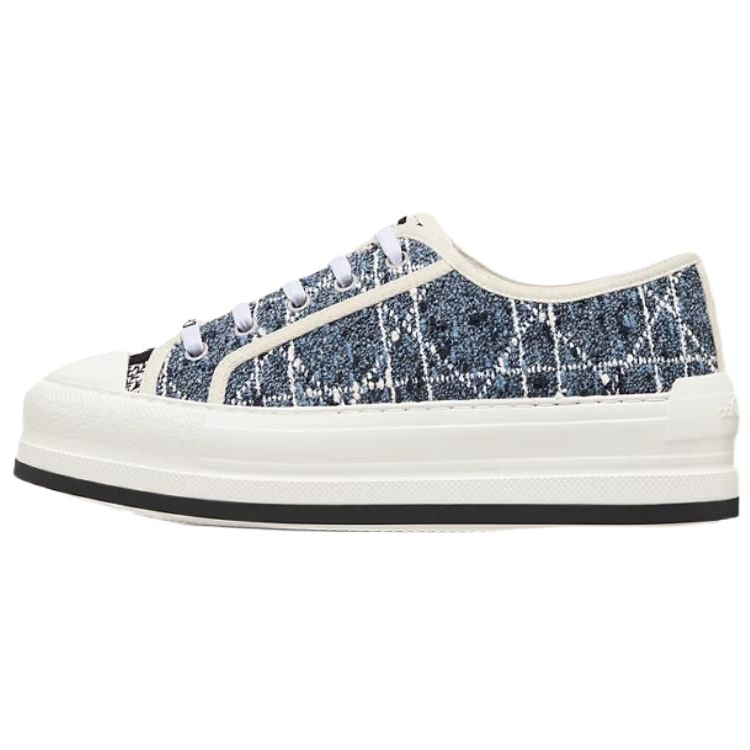 DIOR Walk'n'Dior Platform Shoes Low Top Skateboard Shoes Women's Blue White