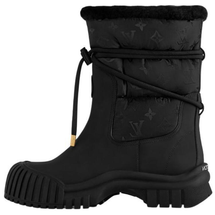 LOUIS VUITTON Ruby Short Snow Boots Women's Charcoal Gray