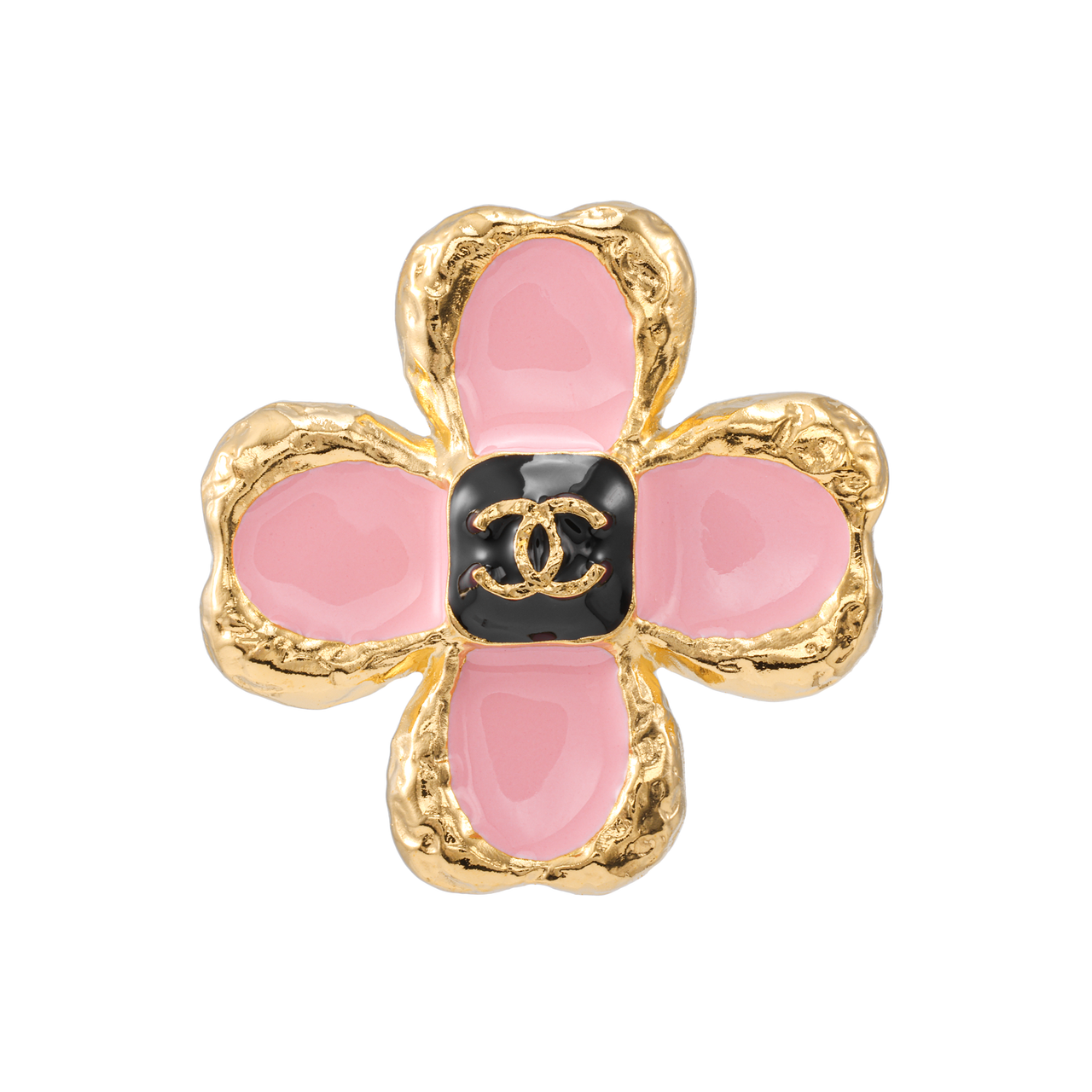 CHANEL Metal Stud Earrings Women's Pink