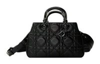 DIOR Calfskin Daisie Bag Shoulder Bag Crossbody Bag Handbag Small Size Women's Black