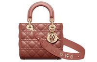 DIOR Lady DiorMy ABCDior Sheepskin Daisie Bag Shoulder Bag Crossbody Bag Handbag Small Size Women's Rusty Red
