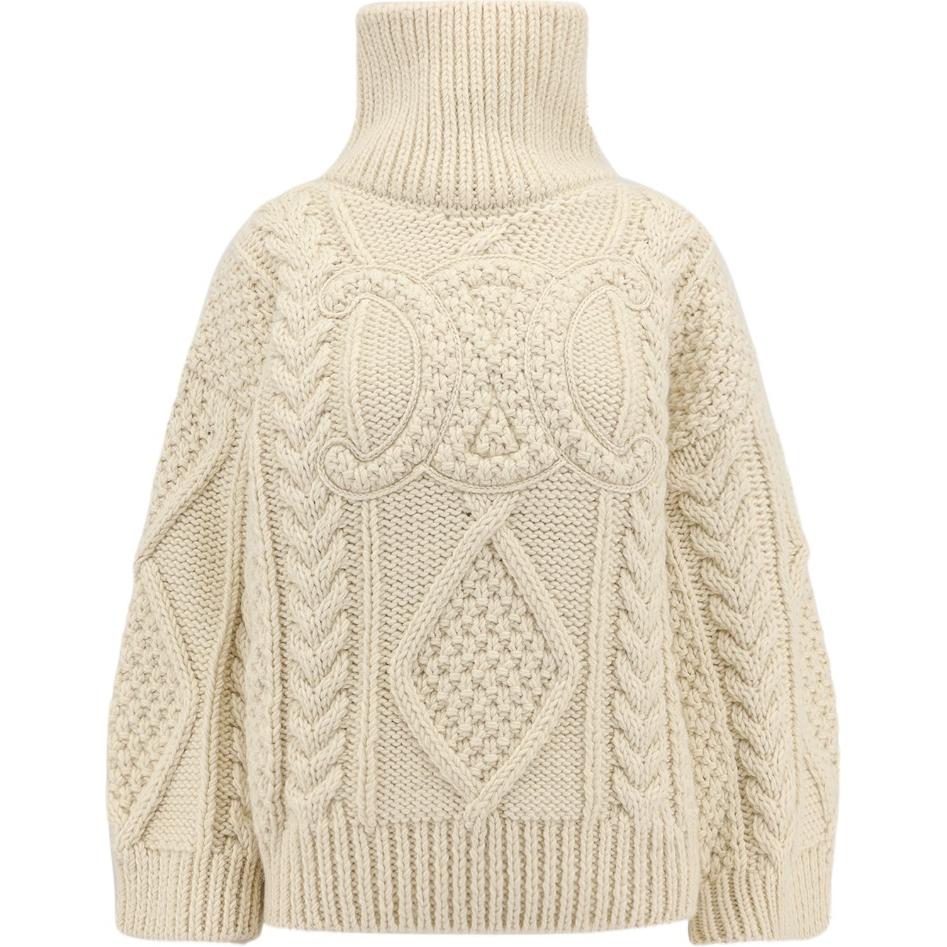 CELINE High Neck Sweater In Aran Alpaca Wool