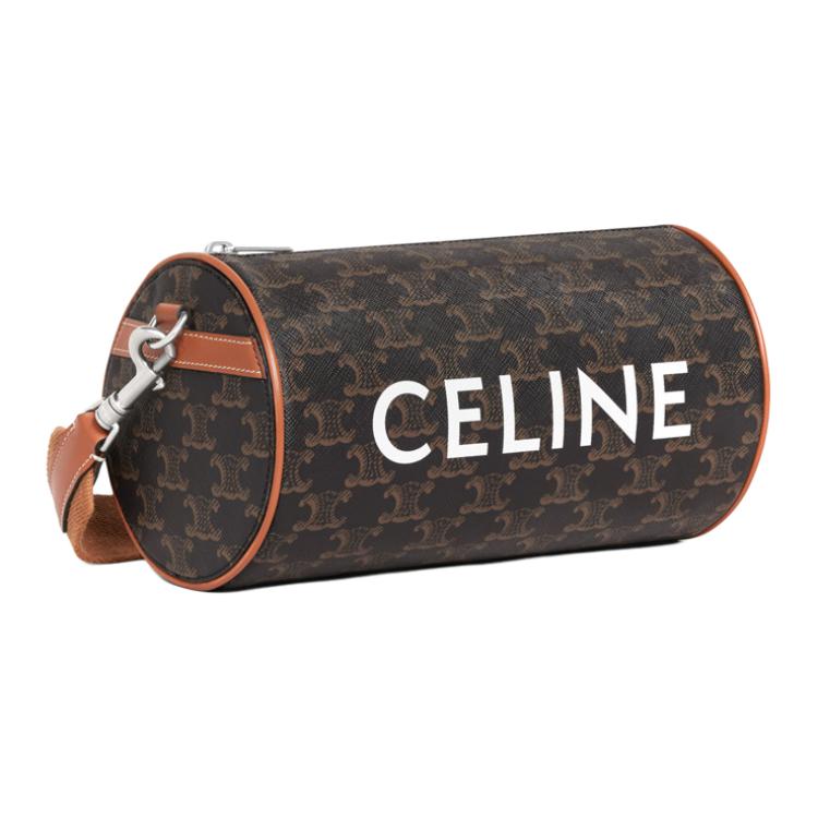 CELINE Smooth Cow Leather Handbag, Crossbody Bag, Cylinder Bag, Shoulder Bag Unisex Tawny