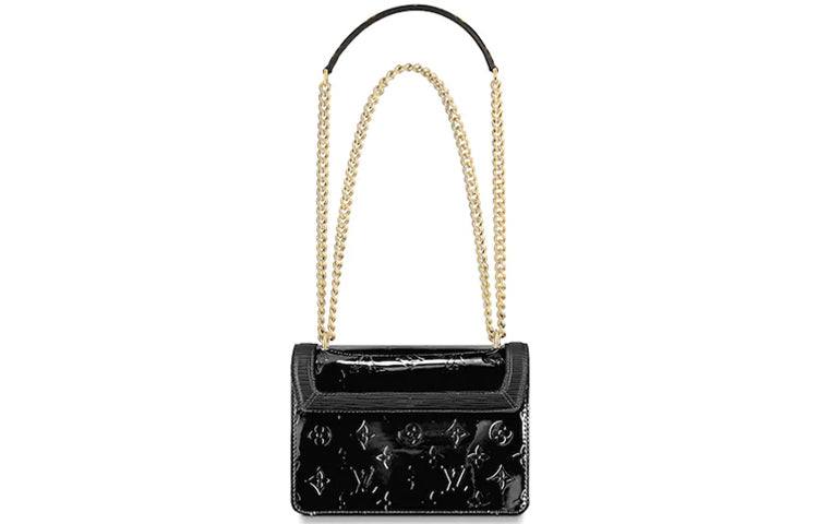 LOUIS VUITTON Vernis Embossed Glossy Finish Cow Leather Shoulder Bag, Crossbody Bag Women's Black