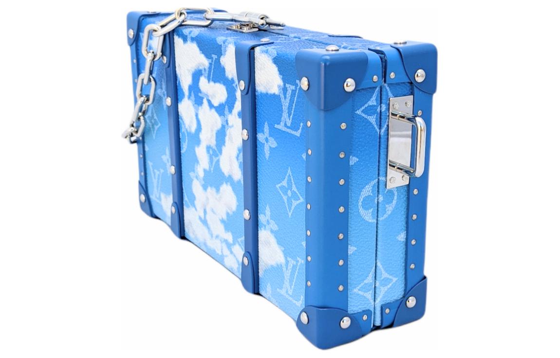 LOUIS VUITTON Canvas With Leather Wallets Clutches Men's Gradient Blue
