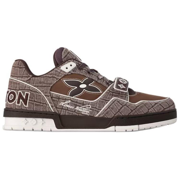 LOUIS VUITTON Trainer Low-Top Skateboard Shoes Men's Brown