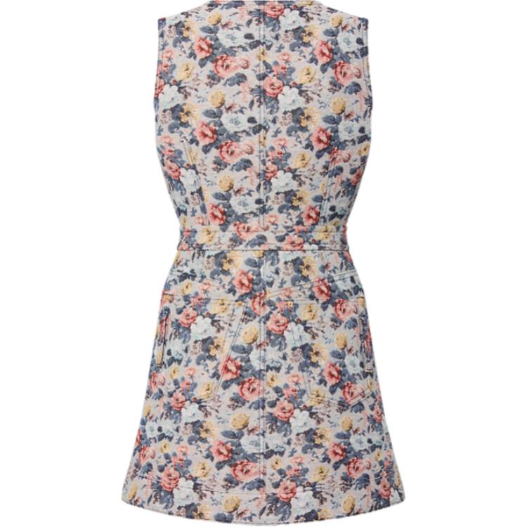 LOUIS VUITTON Floral Jacquard A-Line Dress SneakerSouqq LOUIS VUITTON Floral Jacquard A-Line Dress SneakerSouqq