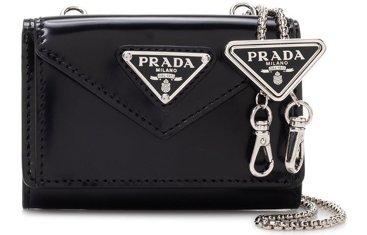 PRADA Calfskin Wallet Women's Black