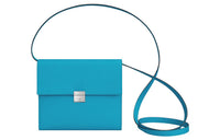 HERMES Clic Epsom Calfskin Shoulder Bag, Crossbody Bag Regular Women's Ferrero Blue/Hermes Red