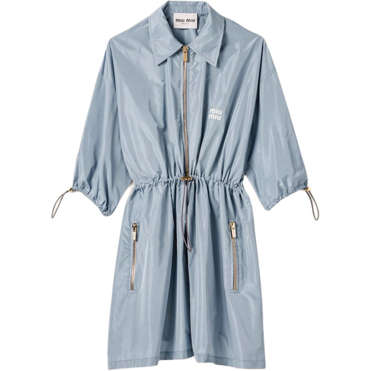 MIU MIU Short Sleeved Dress Women's Interstellar Blue