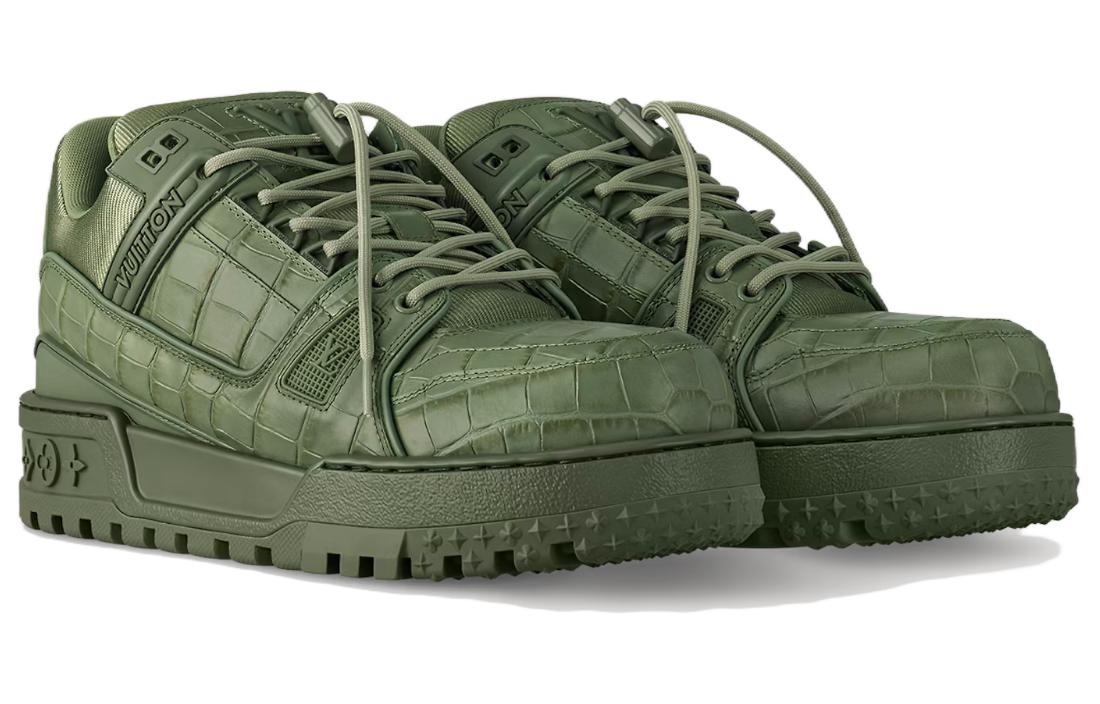 LOUIS VUITTON Trainer Maxi Little Chubby Ding Slip-Resistant Low-Top Skateboard Shoes Unisex Green