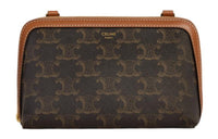CELINE TriompheCANVAS Sheepskin Detail Chain Bag Shoulder Bag Crossbody Bag Regular Women's Tawny