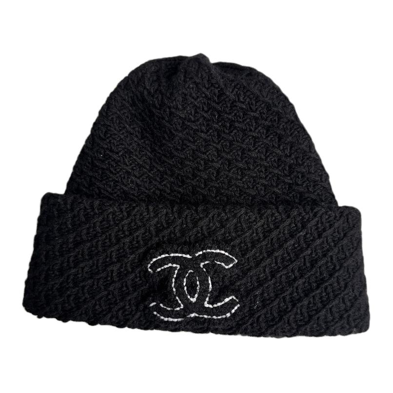 CHANEL Cashmere Beanies Women's Black