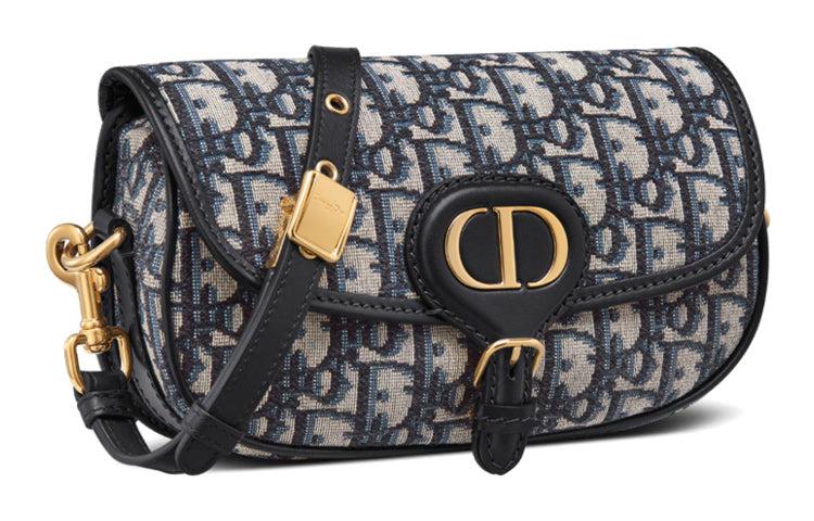 DIOR Bobby Fabric Crescent Bag, Shoulder Bag, Crossbody Bag Regular Women's Blue