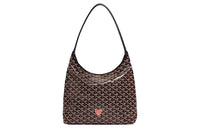 GOYARD Bohème Hobo Canvas With Leather Hobo Bag Shoulder Bag Shoulder Bag Women's Black/Red Small Heart Edition