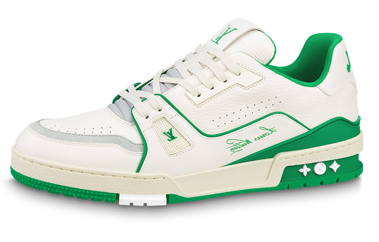 LOUIS VUITTON Trainer Low Top Stylish Skateboarding Shoes Men's Green