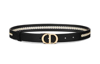 DIOR Leather Belts Women's Black
