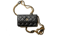 CHANEL Sheepskin Handheld Shoulder Bag, Crossbody Bag Regular Women's Black