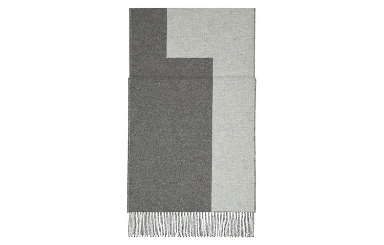 HERMES Knit Scarves Unisex Charcoal Gray Light Gray