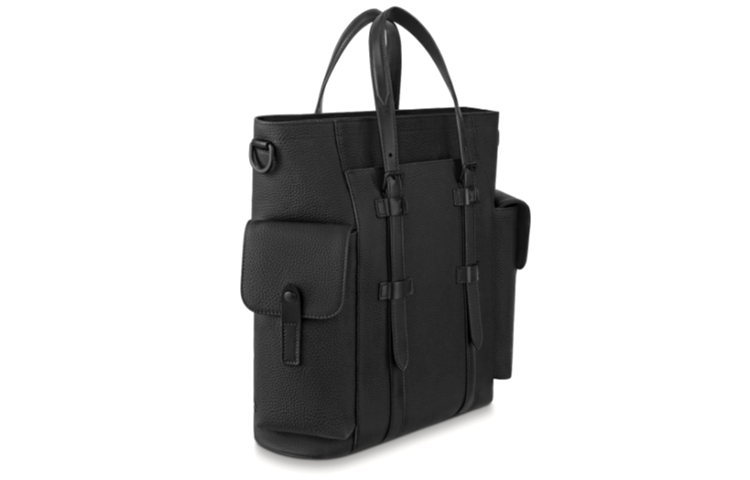 LOUIS VUITTON CHRISTOPHER Cow Leather Handbag, Shoulder Bag Unisex Black