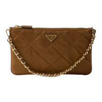 PRADA Re-Edition Fabric Handbag Shoulder Bag Small Size Women's Brandy