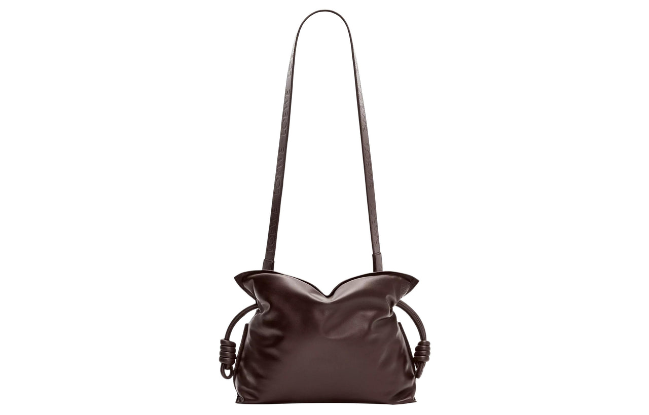 LOEWE Flamenco Bright Nappa Sheepskin One Shoulder Crossbody Clutch Regular Women's Dark Chocolate