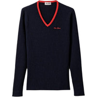 MIU MIU Logo-Embroidered V-Neck Jumper