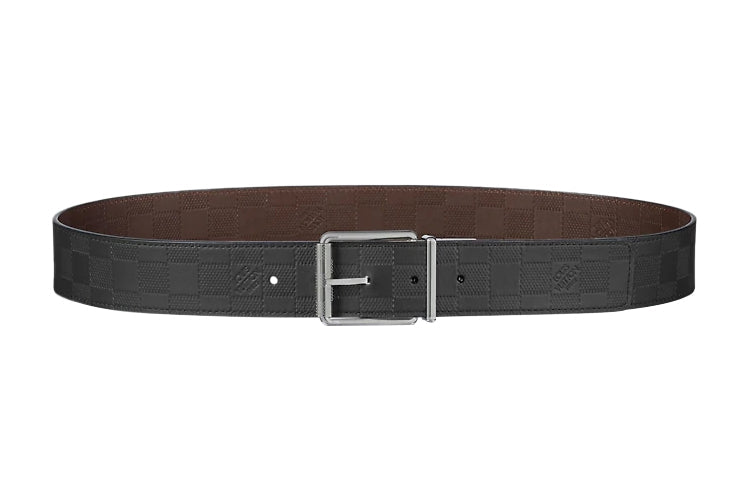 LOUIS VUITTON DAMIER Belt Unisex Agate Black Width 4cm