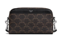 CELINE Cow Leather Bowling Bag, Crossbody Bag, Shoulder Bag Men's Black