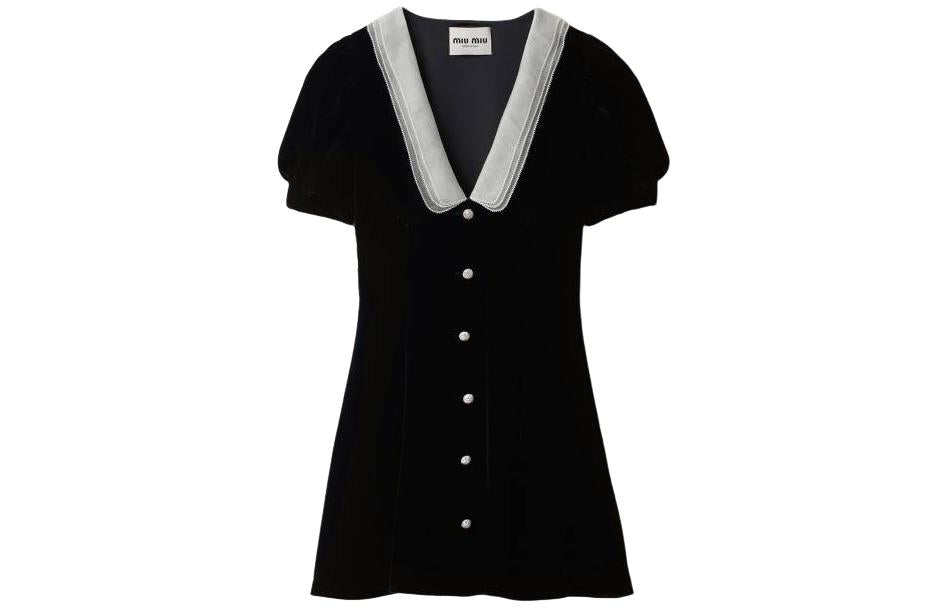 MIU MIU Short-Sleeved Dresses Women's Black
