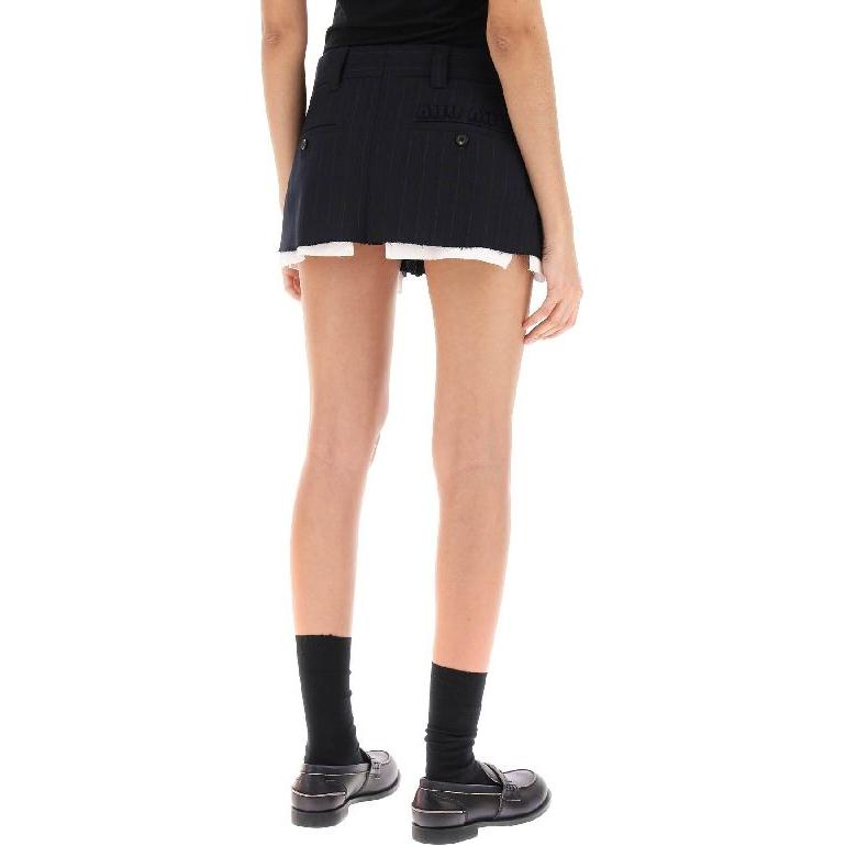 MIU MIU FW23 Casual Short Skirts Women's Marine Blue