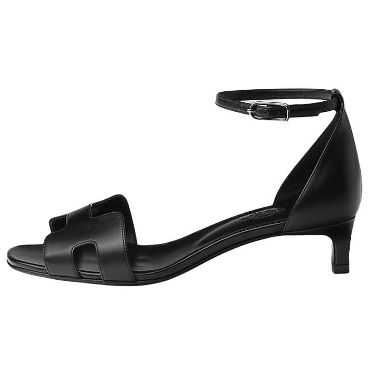 HERMES Joy Strap Sandals 4cm Women's Black