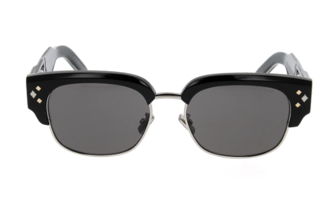 DIOR Acetate Irregular Shape Sunglasses Men's Black
