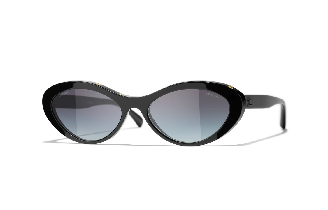 CHANEL Cat Eye Sunglasses Unisex Black
