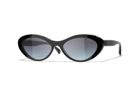 CHANEL Cat Eye Sunglasses Unisex Black