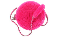 CHANEL Shearling Sheepskin Camera Bags Crossbody Bag Shoulder Bag Women's Peach Pink