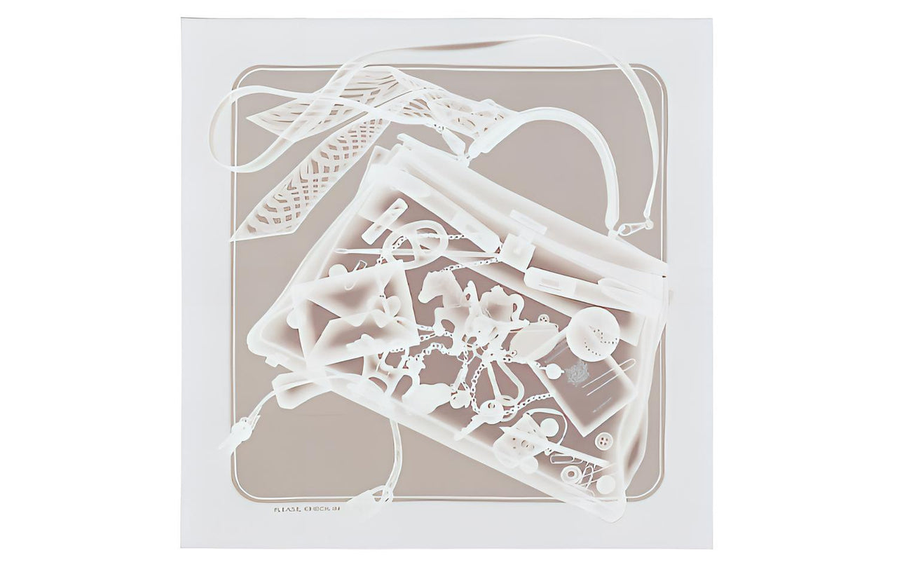 HERMES Silk Scarves Women's Silver Gray
