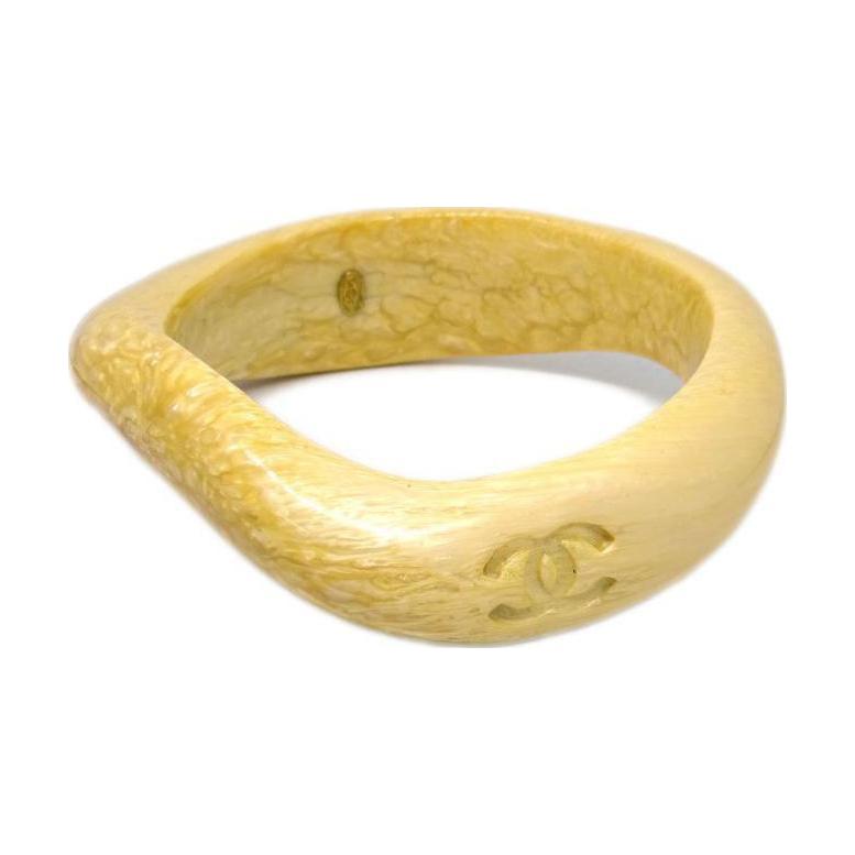 CHANEL 1996 Logo debossed Bangle Bracelet
