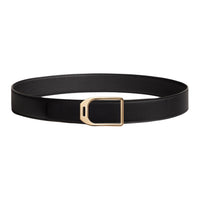 HERMES Leather Leather Belts Men's Black 3.8CM