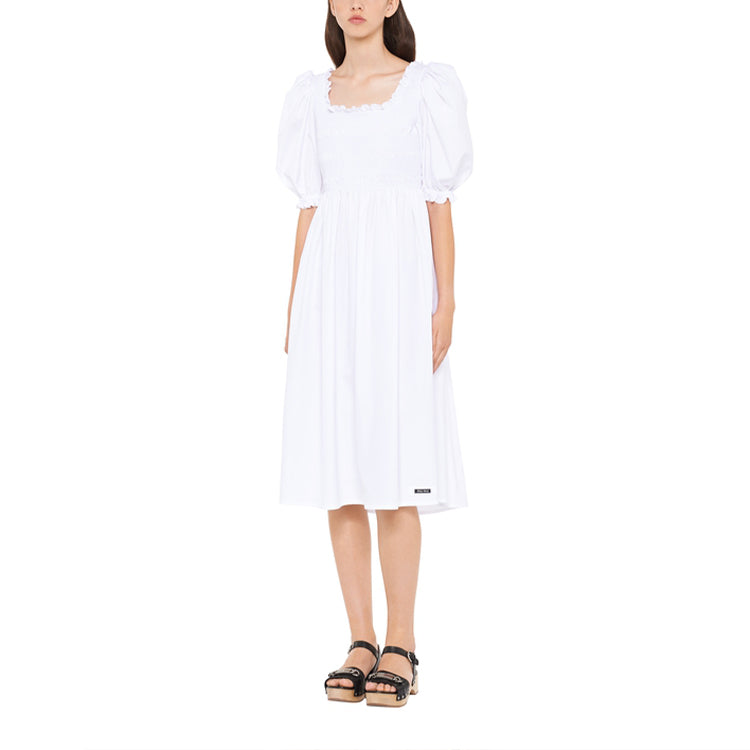 MIU MIU SS22 Short Sleeved Dress Women's White