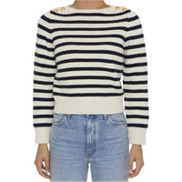 CELINE Boat Neck Marinière Sweater In Cashmere