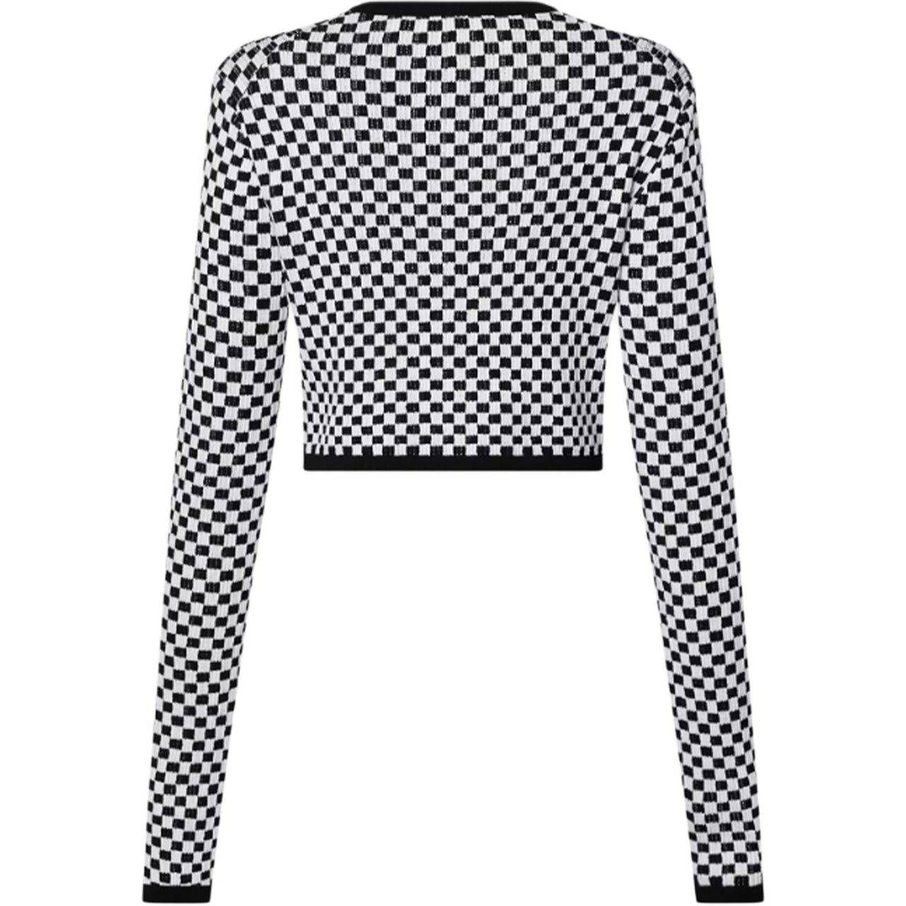 LOUIS VUITTON Mini Damier Knit Cardigan