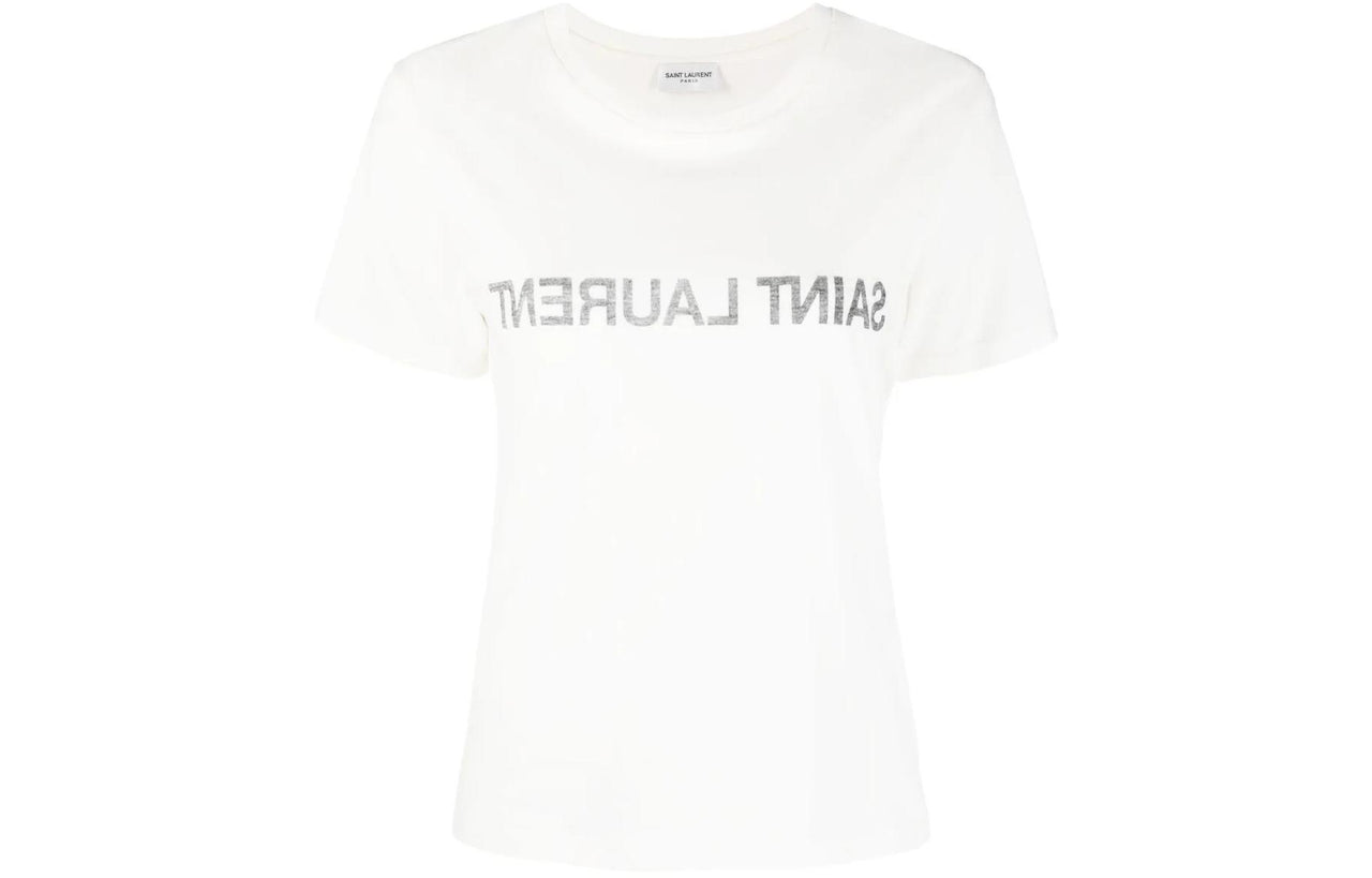 SAINT LAURENT Pre Owned Reverse Logo print T shirt