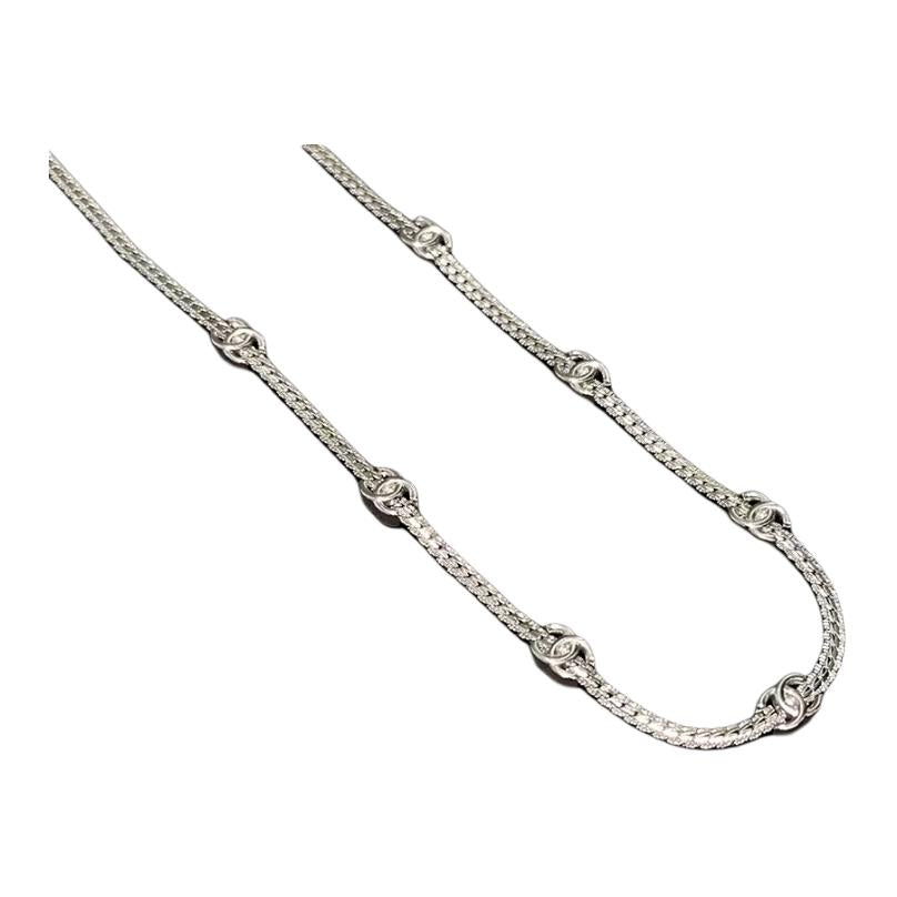 CHANEL Metal Necklaces Women's Silver