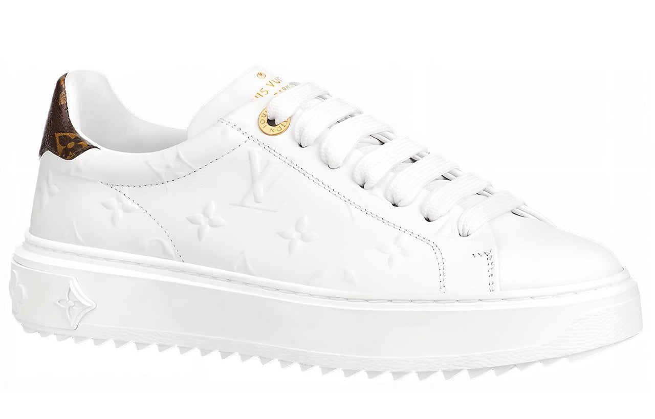 LOUIS VUITTON Time Out Sneakers 'White With White Monogram' Women's
