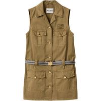 MIU MIU Garment dyed Cotton Mini Dress
