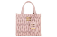 MIU MIU Matelassé Quilted Nappa Leather Shoulder Bag Crossbody Bag Handbag Women's Pink