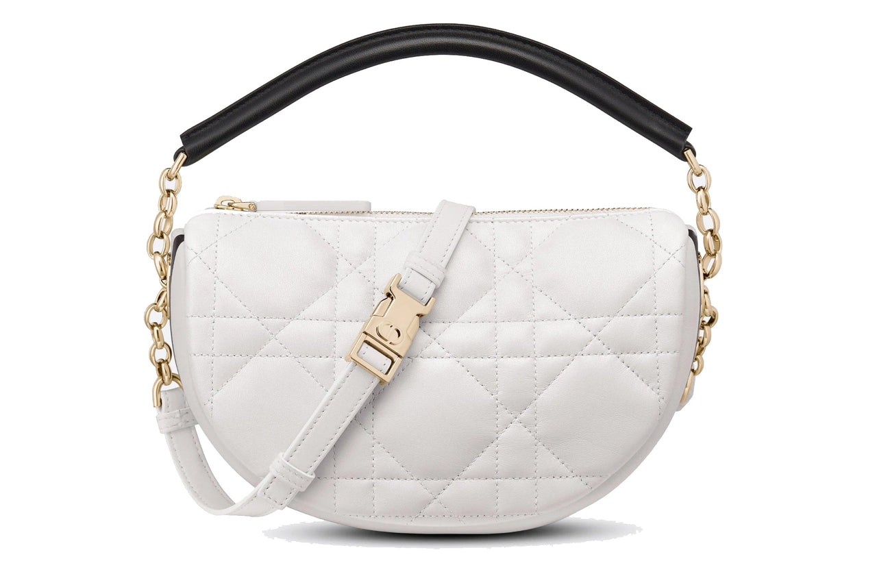 DIOR Sheepskin Handbag, Shoulder Bag, Handbag Trumpets Women's White