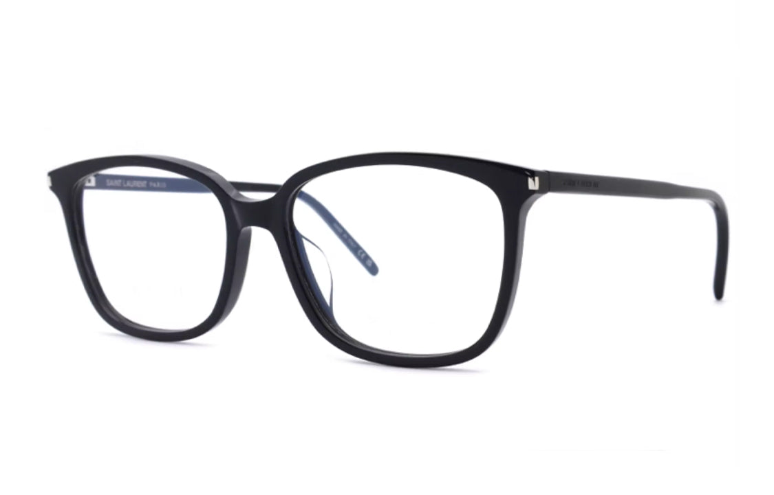 SAINT LAURENT Acetate Irregular Shape Eyeglass Frames Women's Black