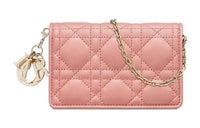 DIOR Lady Dior Sheepskin Clutches Shoulder Bag Crossbody Bag Women's Pink